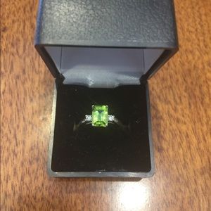 Sterling silver ring with green stone